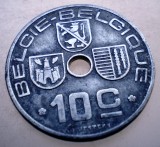 2.166 BELGIA WWII 10 CENTIMES 1945