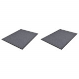 Covorașe Ușă PVC Gri 90x60 cm vidaXL (2 buc) - Antiderapant, Interior/Exterior