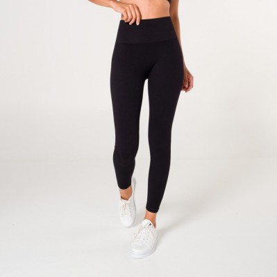 S424-1 Colanti sport cu talie inalta din material elastic reiat foto