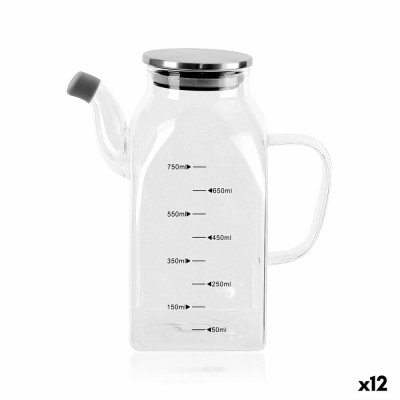 Dispenser pentru Ulei La Mediterr&amp;aacute;nea Transparent Argintiu Metal Sticlă borosilicată 0,75 L (12 Unități) foto