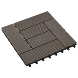 vidaXL Plăci pentru Deck 11 pcs Maro &icirc;nchis 30 x 30 cm Lemn compozit 42046673