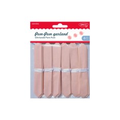 Ghirlanda Pom-Pom Daco, 6 Buc, Diametru 12.5 cm, 126 cm Lungime, Roz Pal, Material Hartie din Matase, Ghirlande Daco, Decoratiuni Sarbatori, Accesorii foto