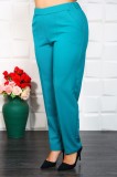 Pantalon Elegant Cu Talie Inalta TurcuazMarimea, Yves