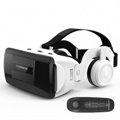 Ochelari VR cu Casti Detasabile, Shinecon VR, Conexiune Jack 3.5mm, Reglare Distanta Pupilara, Prindere Reglabila si Controller Inclus