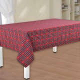 Față de masă Decorativă Crăciun Model Carouri, Roșu, 180x140cm, Poliester, Oem