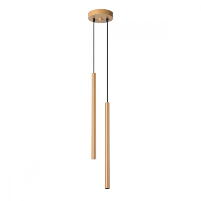 Lampă Suspendată Pastelo De Aur Oțel 2 Becuri Tub Modern De Interior