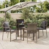 Gossi set mobilier gradina cu perne, 5 piese, negru si gri, poliratan