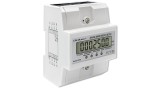 Contor electronic trifazat Qoltec | Contor de consum de energie montat pe șină DIN | 400V | 100A | LCD | 4P