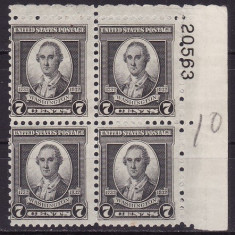 SUA 1930 - Washington ,bloc x4 , nr.de planse,neuzat,perfecta stare(z)