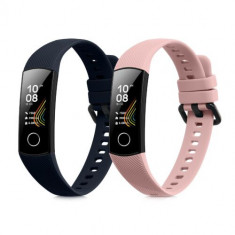 Set 2 curele kwmobile pentru Honor Band 5/Band 4, Silicon, Albastru/Roz, 59596.03 foto