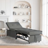 vidaXL Canapea Pat 3 &icirc;n 1 - Design Rabatabil, Material Gri &Icirc;nchis