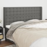 Gossi tablie de pat cu aripioare gri inchis 183x16x118/128 cm textil