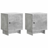 vidaXL Dulap de noapte 2 pcs Gri Beton 43 x 34,5 x 50 cm 893882