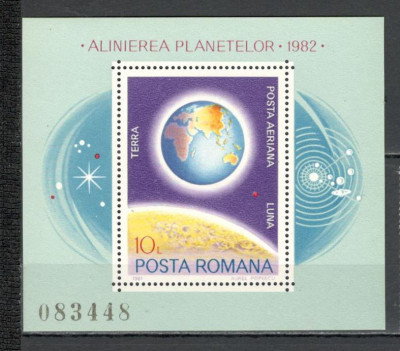Romania.1981 Posta aeriana:Alinierea planetelor-Bl. TR.447 foto