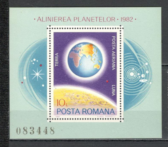 Romania.1981 Posta aeriana:Alinierea planetelor-Bl. TR.447