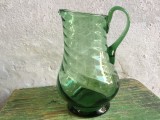 Arta / Vintage / Design - Carafa verde model deosebit realizata manual mijlocul sec XX !