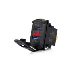 Mufa bord incarcator USB QC3.0 cu voltmetru 12-24V Cod: DS2057 Automotive TrustedCars