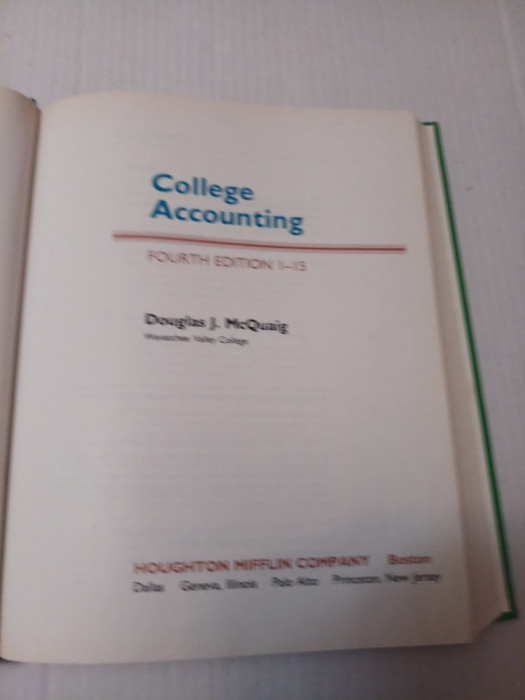 College Accounting - Douglas McQuaig