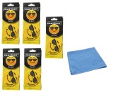 Odorizant auto Mariner Smile 5 Pack Black si Laveta Microfibra
