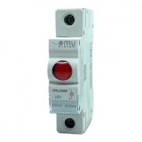 Lampa led 230V de semnalizare rosie cu montaj pe sina in tablouri electrice IP20, Omu System