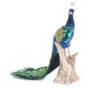 Decoratiune Craciun, paun cu puf, albastru, 24x12x32 cm, Strend Pro