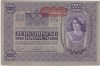AUSTRIA UNGARIA 10000 COROANE KRONEN 1918 SUPRATIPAR DEUTSCHEOSTEREICH orizontal VF