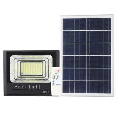 Proiector LED cu panou solar, telecomanda, 400W foto