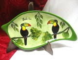 PLATOU CERAMICA COSTA RICA MODEL EL PAISAJE DECOR PASARI - TUCAN 31 CM
