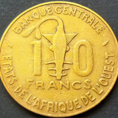 Moneda exotica 10 FRANCI - AFRICA de VEST, anul 1987 * cod 2019 A