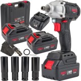 Pistol impact cu acumulator, 20 V, 4 Ah, 380 Nm, 4 tubulare incluse, Red Technic