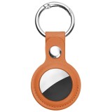 Husa pentru airtag, secure leather holder, orange, Techsuit