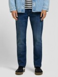 Blugi barbati, Rick, cu talie medie si croiala Slim Fit, Slim Leg, Albastru inchis, W29 L30