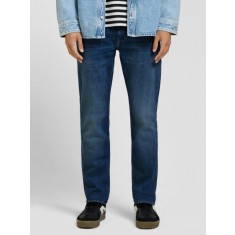 Blugi barbati, Rick, cu talie medie si croiala Slim Fit, Slim Leg, Albastru inchis, W29 L30