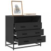 Dulap sertare Gossi, negru, 70x41x70 cm, lemn compozit, metalic, living, dormitor, hol, Comoda