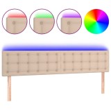 Cumpara ieftin Tablie de pat cu LED cappuccino 160x5x78/88 cm piele ecologica