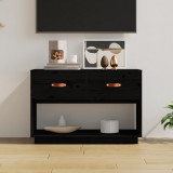 vidaXL Comodă TV, negru, 90x40x60 cm, lemn masiv de pin