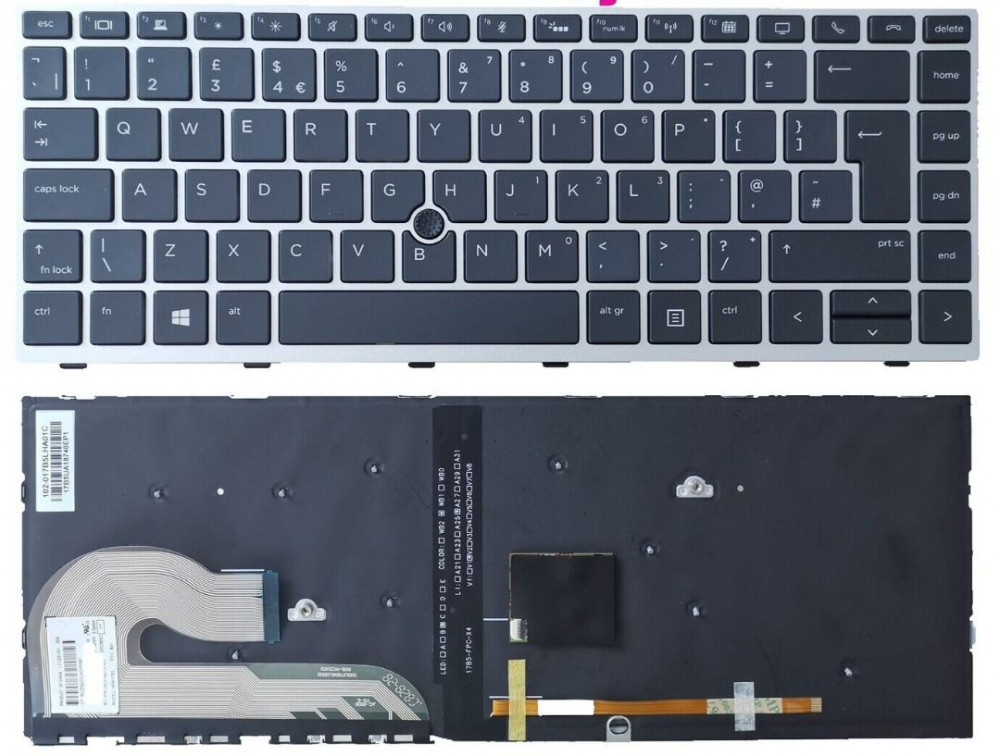 Tastatura laptop noua HP EliteBook 840 G5 846 G5 840 G6 SILVER FRAME BLACK  Backlit With Point Stick | Okazii.ro