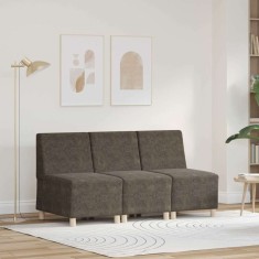 vidaXL Unitate Sofa Modulară Fără Brațe 3 pcs Gri &icirc;nchis 3399834
