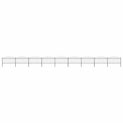 vidaXL Gard de grădină cu v&amp;acirc;rf tip suliță din oțel 1603,5x150 cm, negru 277738 foto