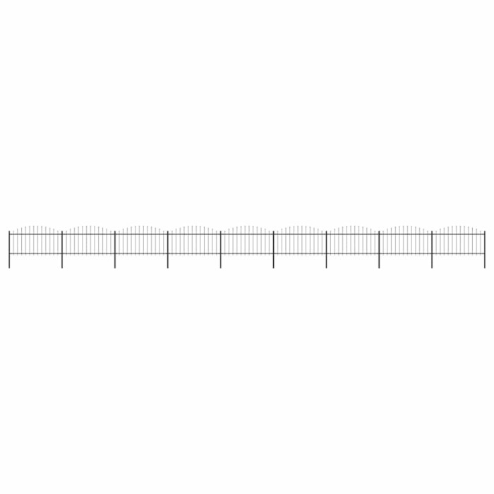 vidaXL Gard de grădină cu v&acirc;rf tip suliță din oțel 1603,5x150 cm, negru 277738