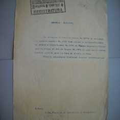HOPCT DOCUMENT VECHI 341 MINISTERUL INDUSTRIEI COMERT EXTERIOR /BUCURESTI 1936