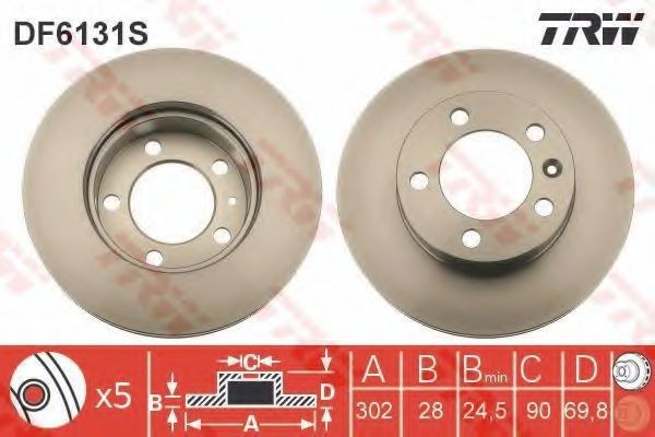 Disc frana RENAULT MASTER III bus (JV) (2011 - 2016) TRW DF6131S