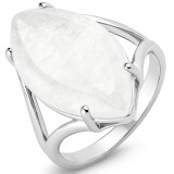 Inel Cristal de St&acirc;ncă, piatra mare 2.7 cm forma marquise, placat cu rodiu, reglabil