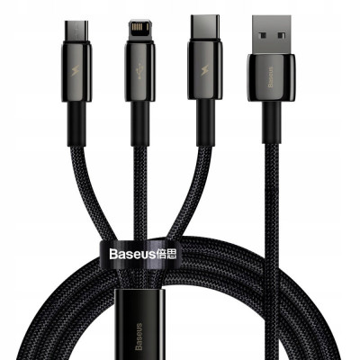 Set de cabluri USB - USB tip C / microUSB / Lightning 18W Baseus Cafule foto