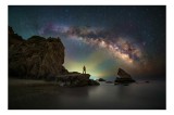 Tablou Canvas Cerul &icirc;nstelat Galaxie Stele Ocean Noapte Aventură, 39 x 26 cm, CMCLASS