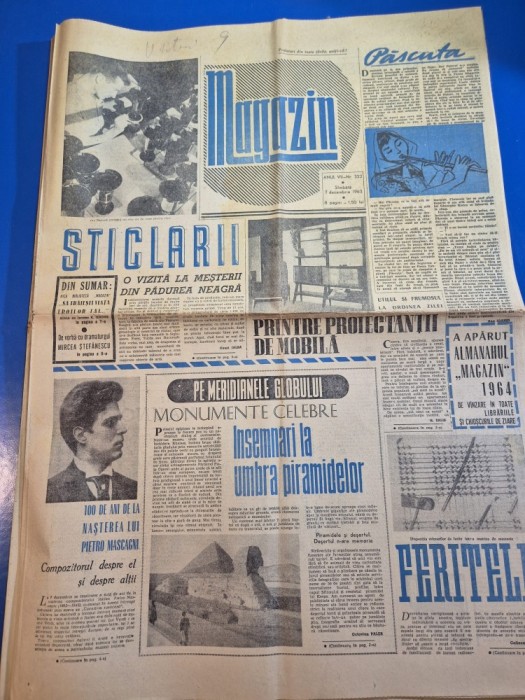 ziarul magazin 7 decembrie 1963 - printre proiectantii de mobila