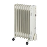 Cumpara ieftin Radiator electric ulei Kingfisher 2000W, 9 elementi, 64x43x14.5cm, 3 trepte, protectie supraincalzire, crem