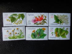 Serie timbre flora flori plante Germania DDR nestampilate foto
