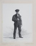 JEAN HENRI LEVEILLE , LITOGRAFIE DUPA UN DESEN de AUGUSTE RAFFET , MONOCROMA , DATATA 1848