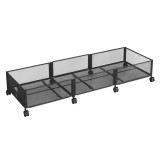 Cumpara ieftin Cutie depozitare roti metal negru Tomko 120x40x16 cm